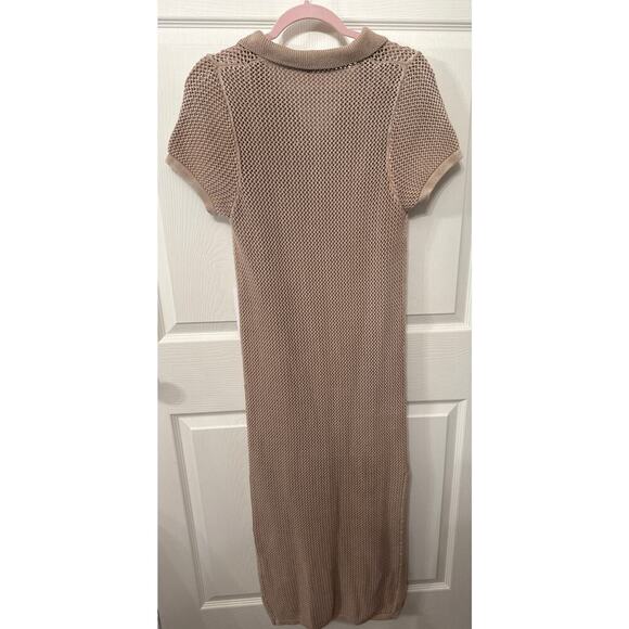 NWT Young, Fabulous,& Broke Faye Crochet Maxi Dress in Sandstone Mineral Wash, S - Picture 12 of 15